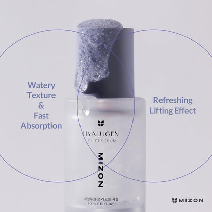 MIZON Hyalugen Le Lift Serum – Hyaluronic Acid & Marine Collagen for Youthful Skin, Fine Lines & Lifting (1.01 oz) Avelisse
