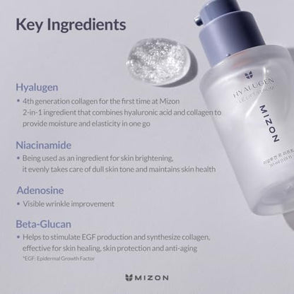MIZON Hyalugen Le Lift Serum – Hyaluronic Acid & Marine Collagen for Youthful Skin, Fine Lines & Lifting (1.01 oz) Avelisse