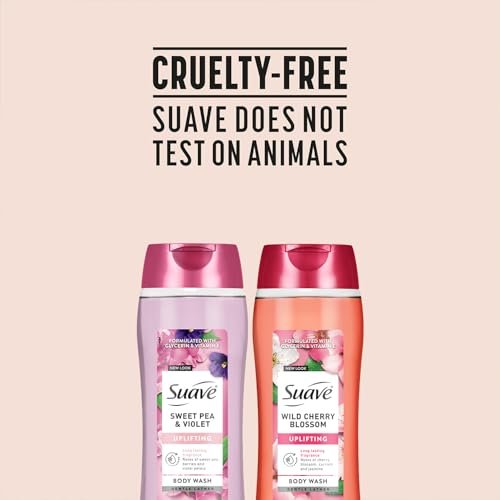 Suave Body Wash Variety 2-Pack: Sweet Pea & Violet + Wild Cherry Blossom – Gentle Floral Body Washes, 18 oz Each Avelisse