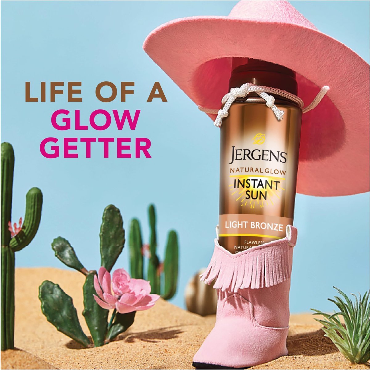 Jergens Natural Glow Instant Sun Bundle: Light Bronze Sunless Tanning Mousse (6 oz) with Applicator Mitt Avelisse