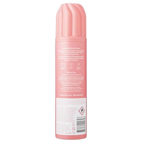 sundae Whipped Shower Foam Strawberries & Cream - Foaming Body Wash with Kakadu Plum & Finger Lime, 8.9 fl oz Avelisse