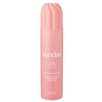 sundae Whipped Shower Foam Strawberries & Cream - Foaming Body Wash with Kakadu Plum & Finger Lime, 8.9 fl oz Avelisse