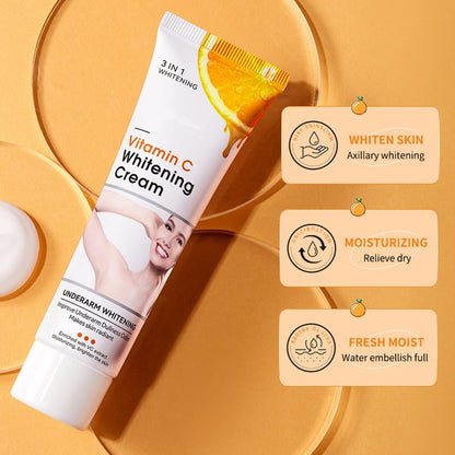 Vitamin C Skin Whitening Cream - Dark Spot Remover & Skin Lightening Cream for Face, Intimate Areas, Neck, Armpit, Elbow, Inner Thigh & Knees | Improves Underarm Dullness & Odor