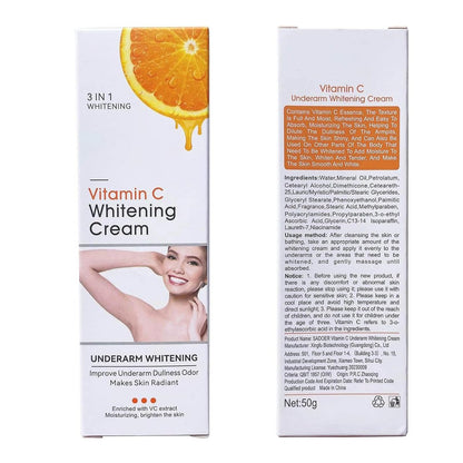Vitamin C Skin Whitening Cream - Dark Spot Remover & Skin Lightening Cream for Face, Intimate Areas, Neck, Armpit, Elbow, Inner Thigh & Knees | Improves Underarm Dullness & Odor
