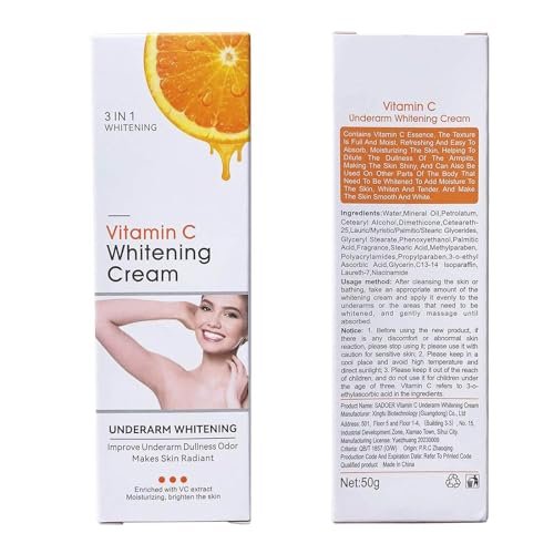 Vitamin C Skin Whitening Cream - Dark Spot Remover & Skin Lightening Cream for Face, Intimate Areas, Neck, Armpit, Elbow, Inner Thigh & Knees | Improves Underarm Dullness & Odor - görsel 14