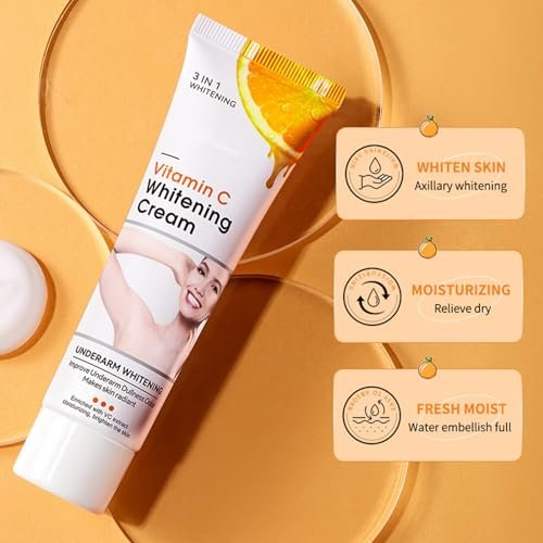 Vitamin C Skin Whitening Cream - Dark Spot Remover & Skin Lightening Cream for Face, Intimate Areas, Neck, Armpit, Elbow, Inner Thigh & Knees | Improves Underarm Dullness & Odor - görsel 8