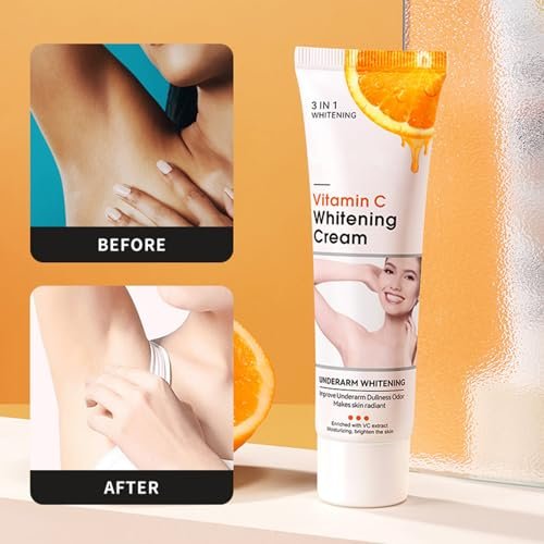 Vitamin C Skin Whitening Cream - Dark Spot Remover & Skin Lightening Cream for Face, Intimate Areas, Neck, Armpit, Elbow, Inner Thigh & Knees | Improves Underarm Dullness & Odor - görsel 6