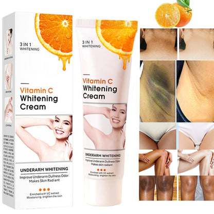 Vitamin C Skin Whitening Cream - Dark Spot Remover & Skin Lightening Cream for Face, Intimate Areas, Neck, Armpit, Elbow, Inner Thigh & Knees | Improves Underarm Dullness & Odor