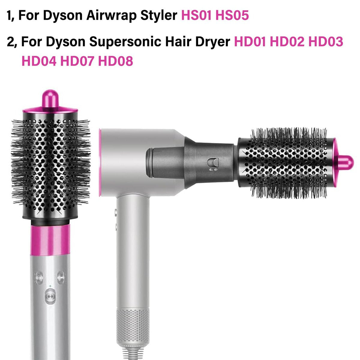 Large Round Volumizing Brush for Dyson Airwrap Styler & Hair Dryer with Adapter - görsel 5