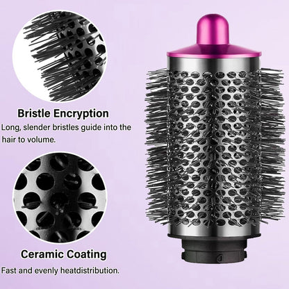 Large Round Volumizing Brush for Dyson Airwrap Styler & Hair Dryer with Adapter