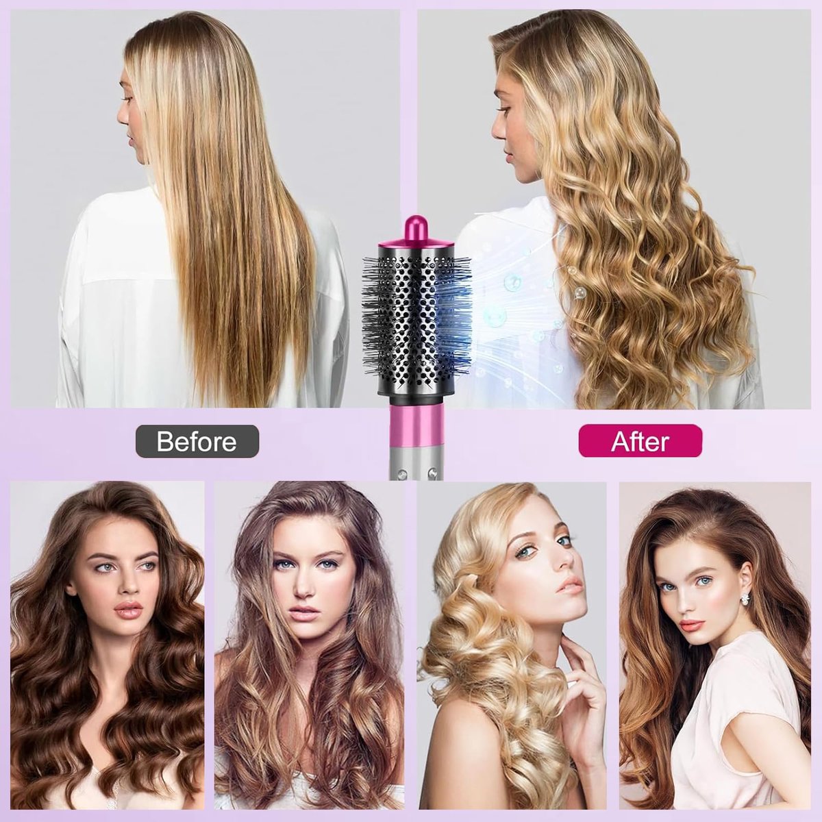 Large Round Volumizing Brush for Dyson Airwrap Styler & Hair Dryer with Adapter - görsel 11