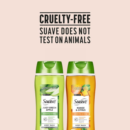 Suave Body Wash Variety 2-Pack: Juicy Green Apple & Mango Citrus - Gentle Body Washes with Fruit Blend Oil Essence, 18 Oz Each Avelisse