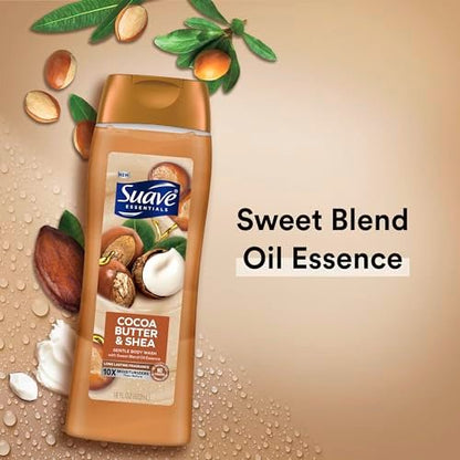 Suave Body Wash Variety 2-Pack: Milk & Honey + Cocoa Butter & Shea – Gentle Body Washes with Sweet Blend Oil Essence, 18 Oz Each Avelisse