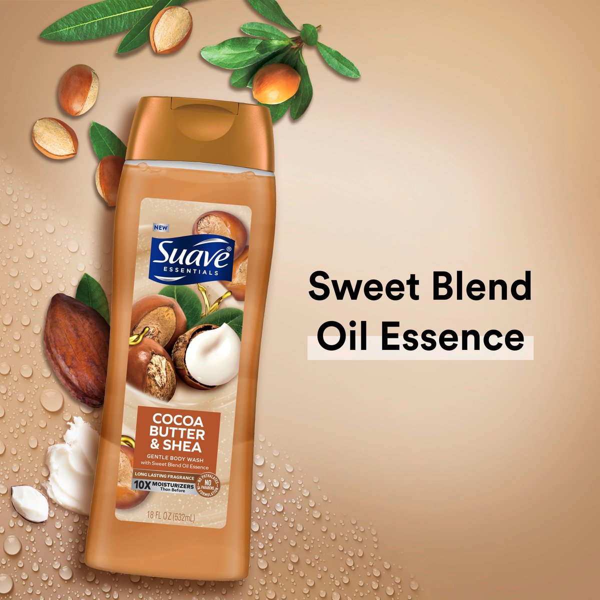 Suave Body Wash Variety 2-Pack: Milk & Honey + Cocoa Butter & Shea – Gentle Body Washes with Sweet Blend Oil Essence, 18 Oz Each Avelisse