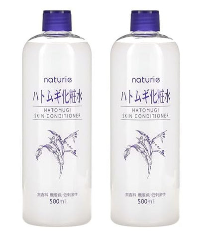 Naturie Adlay (Hatomugi) Skin Conditioner Lotion Toner 500ml - Coix Seed Extract, 2-Pack Bundle Avelisse
