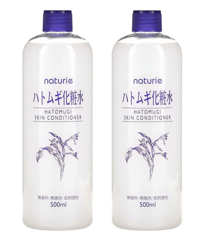 Naturie Adlay (Hatomugi) Skin Conditioner Lotion Toner 500ml - Coix Seed Extract, 2-Pack Bundle Avelisse