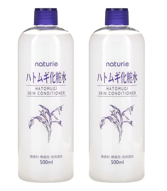 Naturie Adlay (Hatomugi) Skin Conditioner Lotion Toner 500ml - Coix Seed Extract, 2-Pack Bundle Avelisse