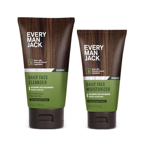Every Man Jack Hydrating Face Wash & Moisturizer Bundle for Men – Daily Skincare with Hyaluronic Acid, Niacinamide & Aloe - görsel 2