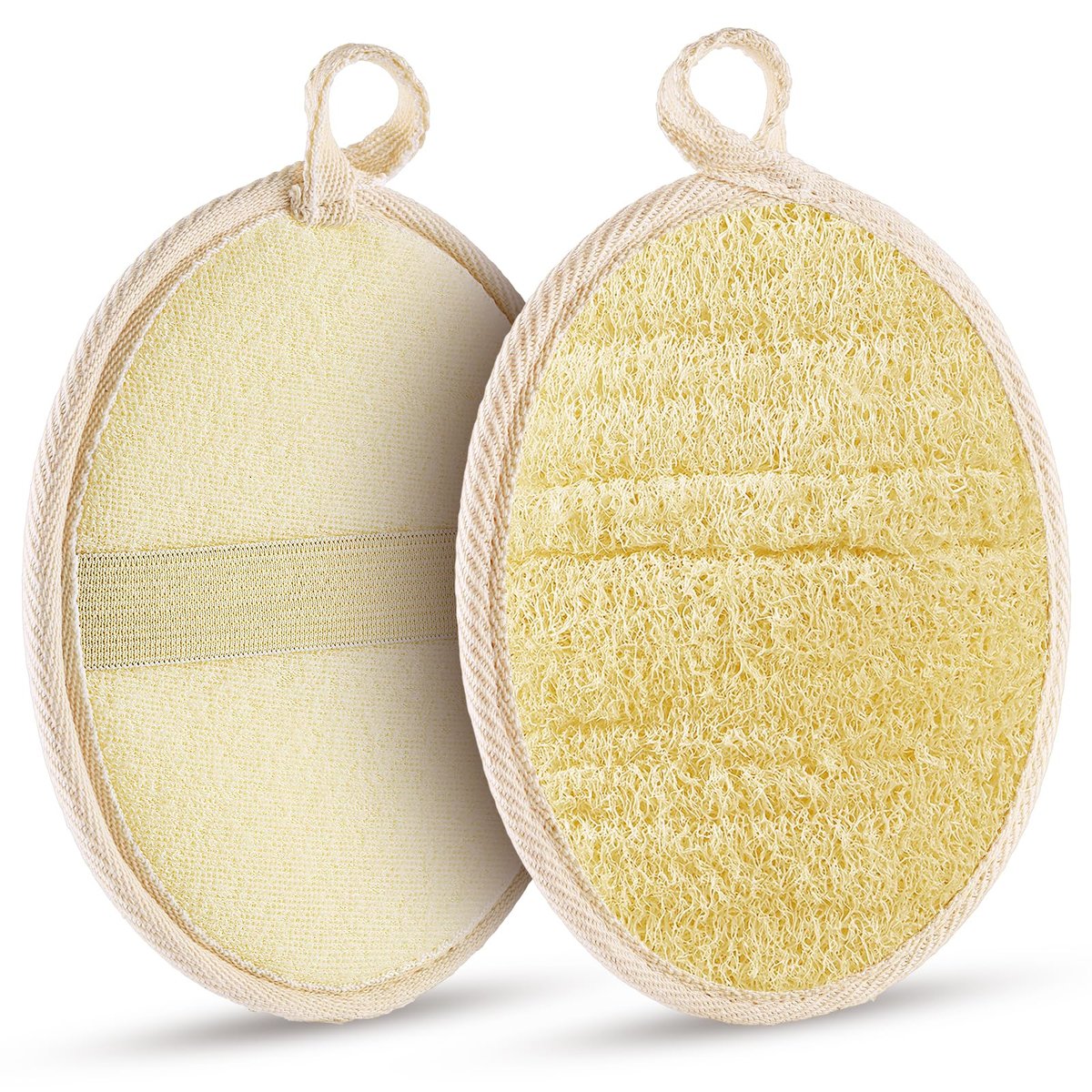 Xeiophoy 2-Pack Natural Loofah Exfoliating Body Scrubber for Bath – Premium Shower Sponge for Women and Men - görsel 1