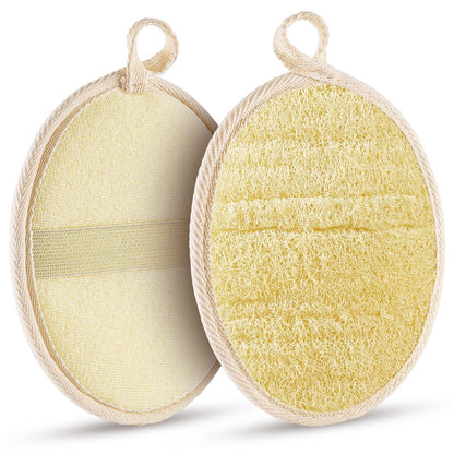 Xeiophoy 2-Pack Natural Loofah Exfoliating Body Scrubber for Bath – Premium Shower Sponge for Women and Men