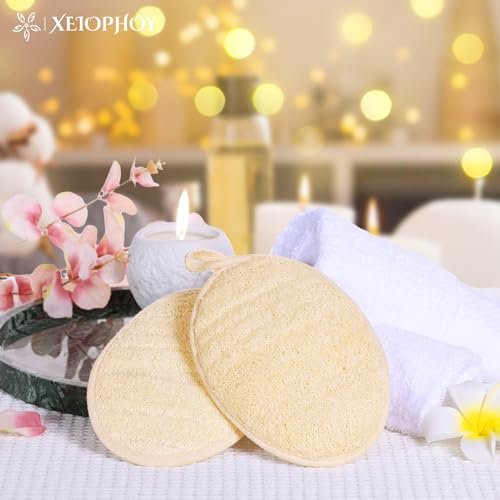 Xeiophoy 2-Pack Natural Loofah Exfoliating Body Scrubber for Bath – Premium Shower Sponge for Women and Men - görsel 10
