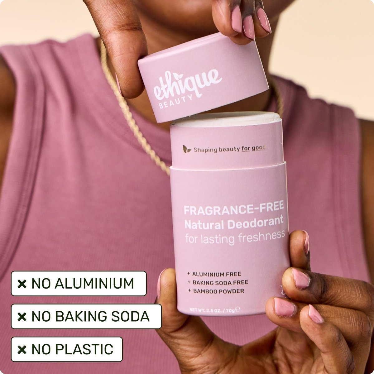 Ethique Minimalist Unscented Deodorant Stick for Men & Women - Natural Aluminum-Free, Plastic-Free, Vegan, Cruelty-Free, Eco-Friendly, 2.47 oz Avelisse
