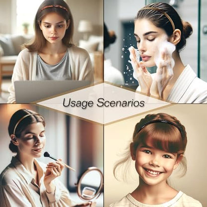 Kootinn 6-Pack Multi-Color Plastic Skinny Headbands with Teeth Comb for Women and Girls