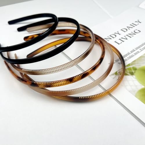 Kootinn 6-Pack Multi-Color Plastic Skinny Headbands with Teeth Comb for Women and Girls - görsel 10