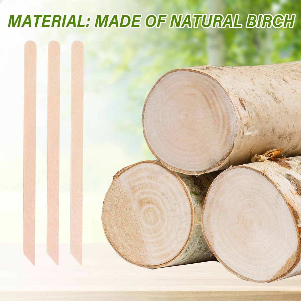 1000pcs Natural Birch Wood Wax Sticks – Eyebrow Waxing & Craft Popsicle Sticks, 4.3 Inches - görsel 5