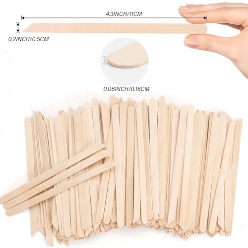 1000pcs Natural Birch Wood Wax Sticks – Eyebrow Waxing & Craft Popsicle Sticks, 4.3 Inches - görsel 4