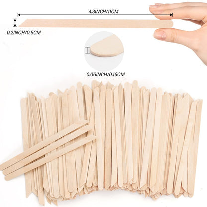 1000pcs Natural Birch Wood Wax Sticks – Eyebrow Waxing & Craft Popsicle Sticks, 4.3 Inches