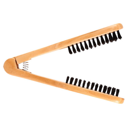 Chazcool Double Sided Bristle Hair Brush - Wooden Hair Straightening Brush for Smoothing and Straight Styles