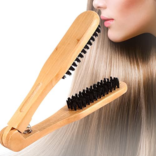 Chazcool Double Sided Bristle Hair Brush - Wooden Hair Straightening Brush for Smoothing and Straight Styles - görsel 16