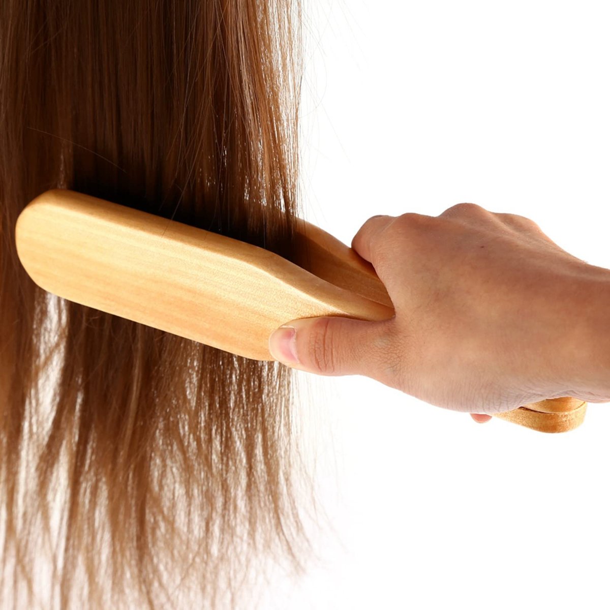 Chazcool Double Sided Bristle Hair Brush - Wooden Hair Straightening Brush for Smoothing and Straight Styles - görsel 5