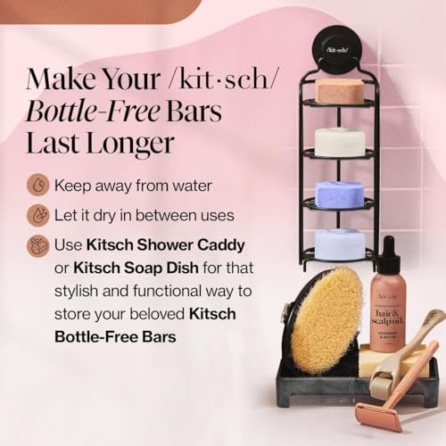 Kitsch Castor Oil Shampoo & Shea Butter Conditioner Bar Set – Hydrating & Moisturizing Shampoo and Conditioner Bars, Sulfate-Free, Paraben-Free, Silicone-Free, Made in USA – 2 Piece Set Avelisse
