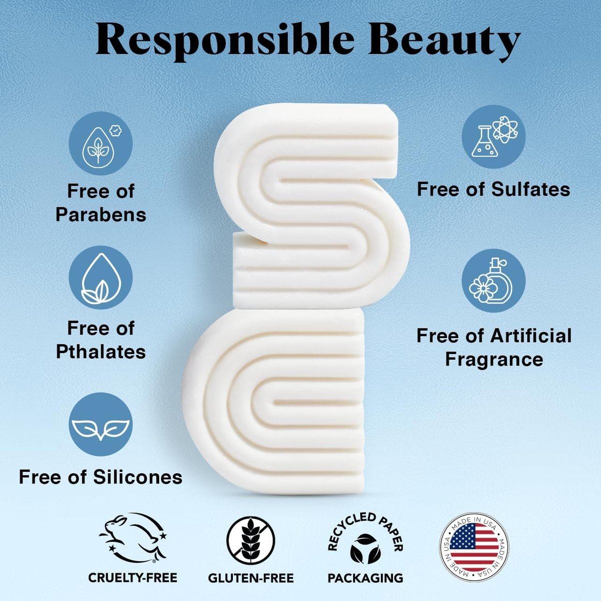 Kitsch 2-in-1 Ultra Sensitive Shampoo Bar & Body Wash + Conditioner Bar & Shaving Soap – Fragrance-Free Bar Soap for Sensitive Skin & Scalp – For Healthy, Radiant Hair and Skin – 2pcs Avelisse