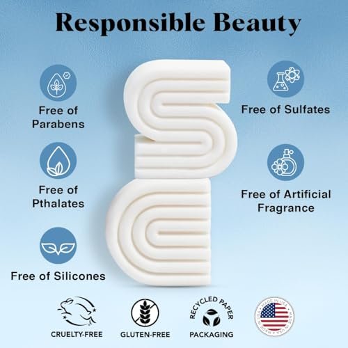 Kitsch 2-in-1 Ultra Sensitive Shampoo Bar & Body Wash + Conditioner Bar & Shaving Soap – Fragrance-Free Bar Soap for Sensitive Skin & Scalp – For Healthy, Radiant Hair and Skin – 2pcs Avelisse