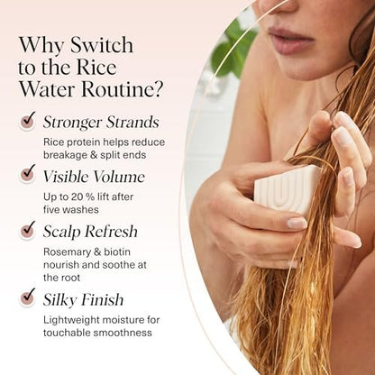 Kitsch Rice Water Shampoo and Conditioner Set + Pre-Wash Scalp Serum with Rosemary and Biotin – Nourishing Hair Care for Growth & Scalp Health – 3pc Set Avelisse