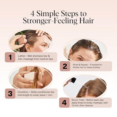Kitsch Rice Water Shampoo and Conditioner Set + Pre-Wash Scalp Serum with Rosemary and Biotin – Nourishing Hair Care for Growth & Scalp Health – 3pc Set Avelisse