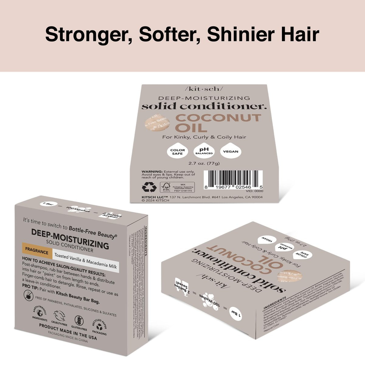 Kitsch Tea Tree Shampoo & Coconut Oil Conditioner Bar Set – Clarifying & Moisturizing Solid Shampoo and Conditioner, Paraben & Sulfate Free, Made in USA – 2 Pack Avelisse