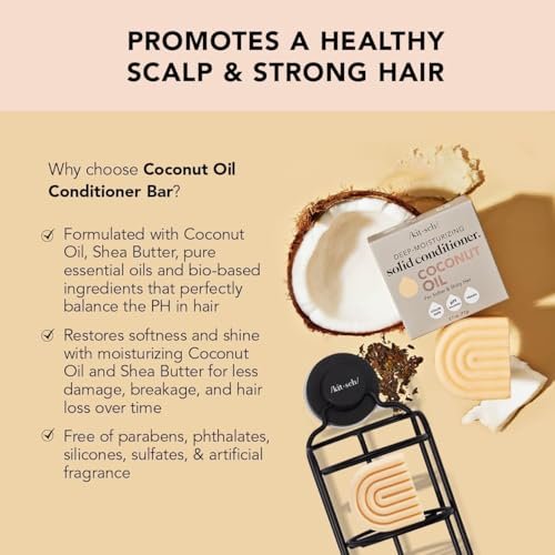 Kitsch Tea Tree Shampoo & Coconut Oil Conditioner Bar Set – Clarifying & Moisturizing Solid Shampoo and Conditioner, Paraben & Sulfate Free, Made in USA – 2 Pack Avelisse