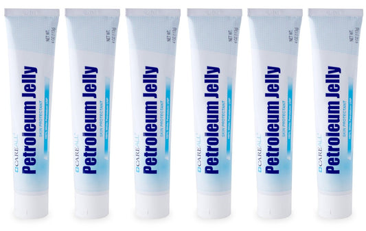 CareALL Petroleum Jelly 4 Oz. Tube (6 Pack) - Unscented, 100% Pure White Petrolatum USP - Moisturizer for Dry Skin & Lip Care