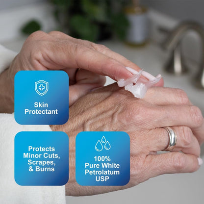 CareALL Petroleum Jelly 4 Oz. Tube (6 Pack) - Unscented, 100% Pure White Petrolatum USP - Moisturizer for Dry Skin & Lip Care