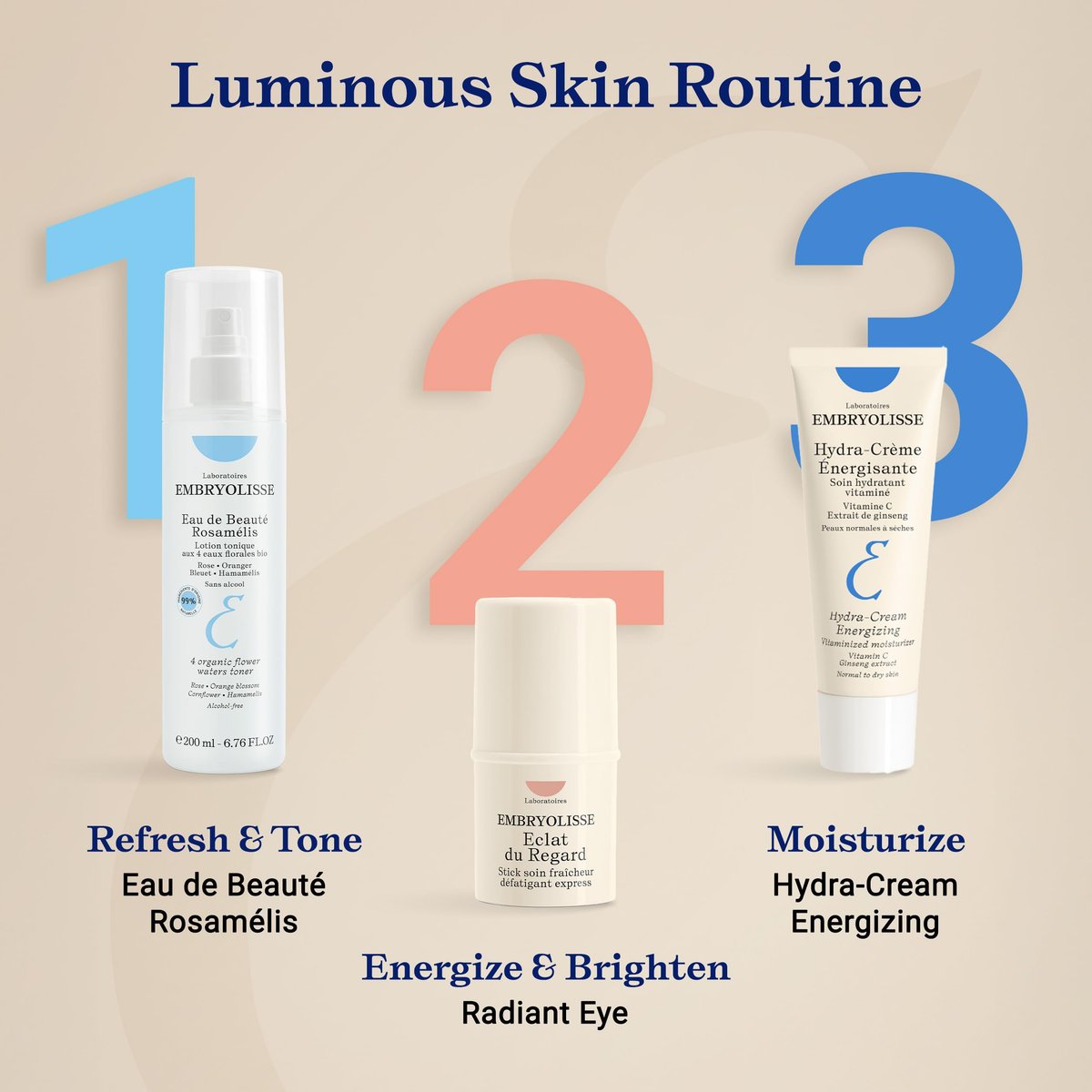 Embryolisse Vitamin C Energizing Face Moisturizer - Radiance-Boosting Anti-Aging Daily Cream for Hydration & Glow, 1.35 Fl Oz Avelisse
