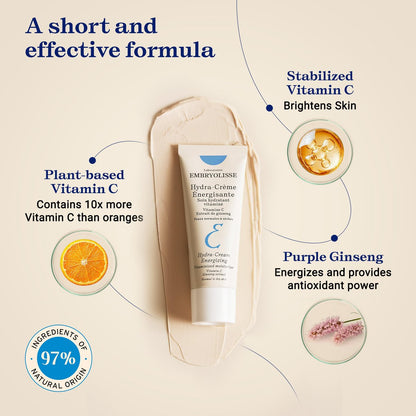 Embryolisse Vitamin C Energizing Face Moisturizer - Radiance-Boosting Anti-Aging Daily Cream for Hydration & Glow, 1.35 Fl Oz Avelisse