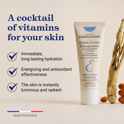 Embryolisse Vitamin C Energizing Face Moisturizer - Radiance-Boosting Anti-Aging Daily Cream for Hydration & Glow, 1.35 Fl Oz Avelisse
