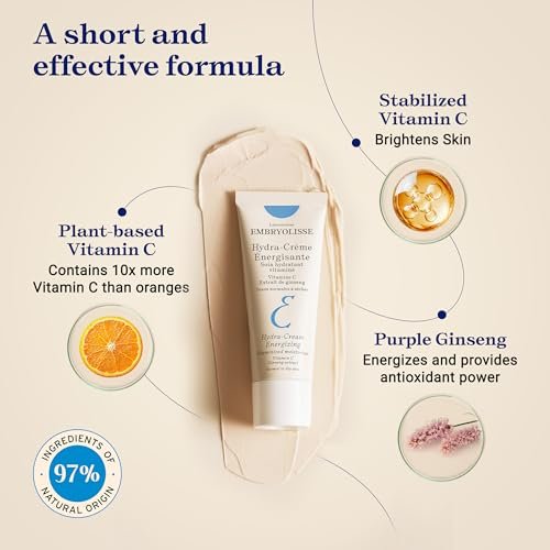 Embryolisse Vitamin C Energizing Face Moisturizer - Radiance-Boosting Anti-Aging Daily Cream for Hydration & Glow, 1.35 Fl Oz Avelisse