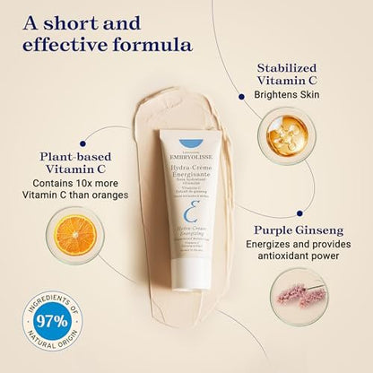Embryolisse Vitamin C Energizing Face Moisturizer - Radiance-Boosting Anti-Aging Daily Cream for Hydration & Glow, 1.35 Fl Oz Avelisse