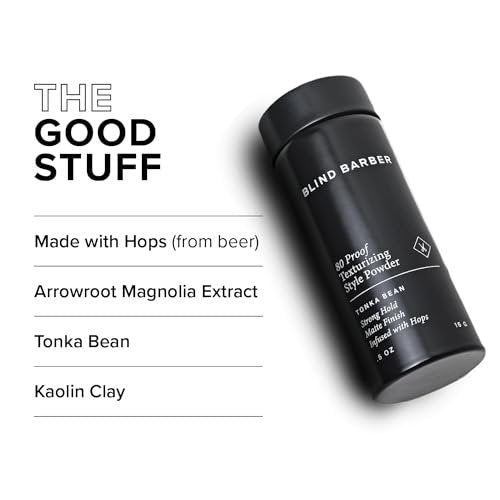 Blind Barber 80 Proof Texturizing Powder for Men - Weightless Volume & Matte Finish - Medium-to-Strong Hold Hair Styling Powder (0.5 oz) Avelisse