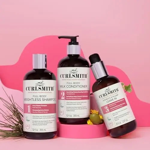 CURLSMITH Hydrate & Plump Leave In Conditioner for Curls, Lightweight Volumizing Conditioner for All Curl Types, Vegan & Cruelty-Free (8 oz) Avelisse